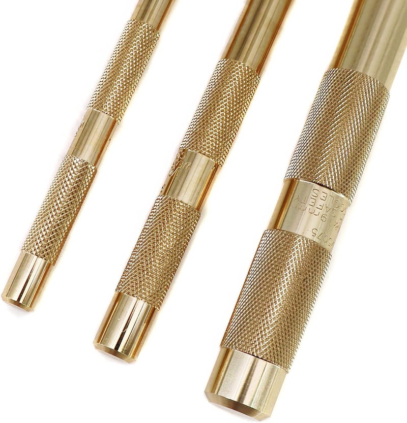 Tektall 61360 Brass Drift Punch Set, 3/4-Inch 1/2-Inch 3/8-Inch 3/4'' 1/2'' 3/8'' Hand Tool Punches Tools for Home use - Image 4